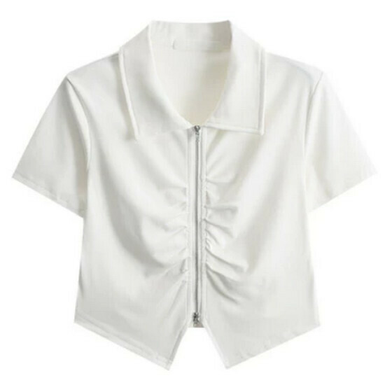 Hot selling polo collar short-sleeved T-shirt [white] [M-2XL size] (please contact customer service to confirm the delivery size after placing the order)