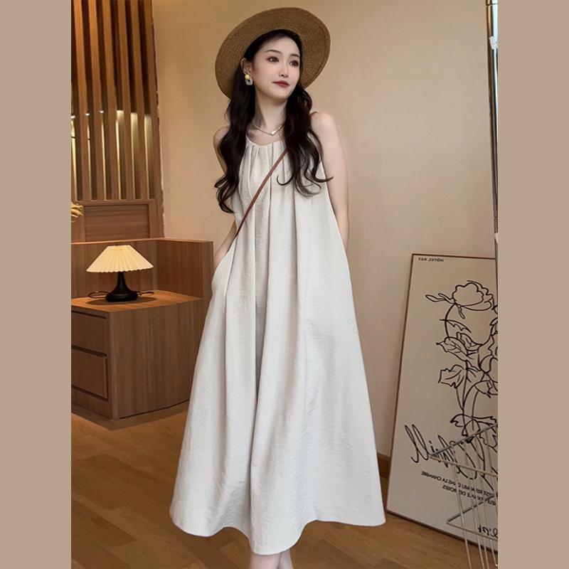 Hot selling sleeveless vest dress (Apricot size S-L) (please contact customer service to confirm the delivery size after placing the order)