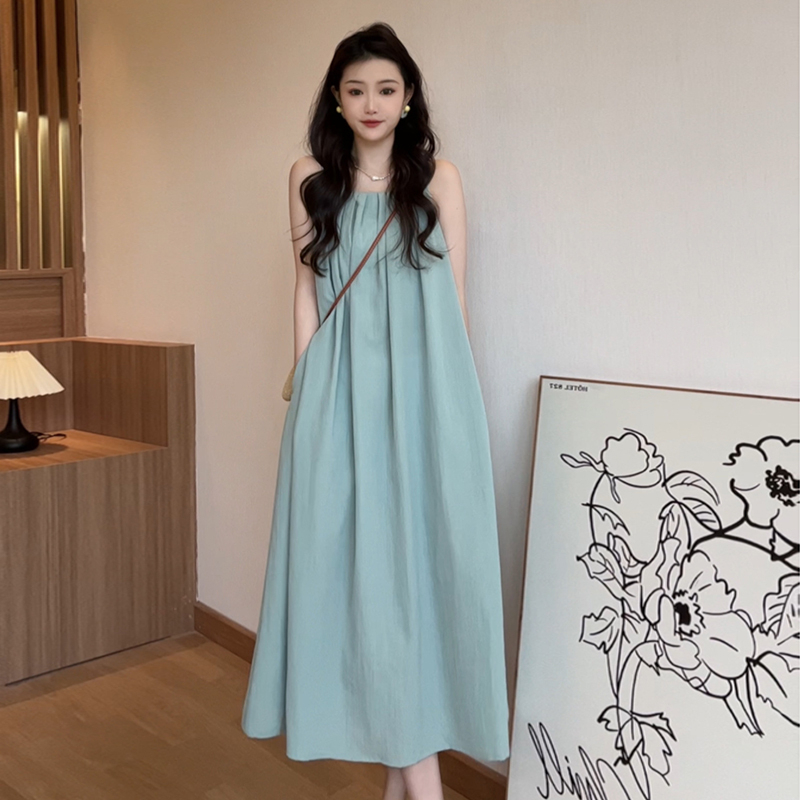 Hot selling sleeveless vest dress (green size S-L) (please contact customer service to confirm the delivery size after placing the order)