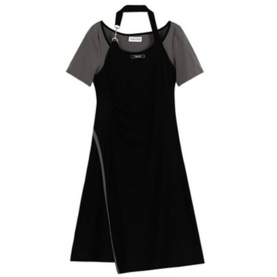 Hot selling halterneck dress [Black (short style)] [M-4XL size] (please contact customer service to confirm the delivery size after placing the order)