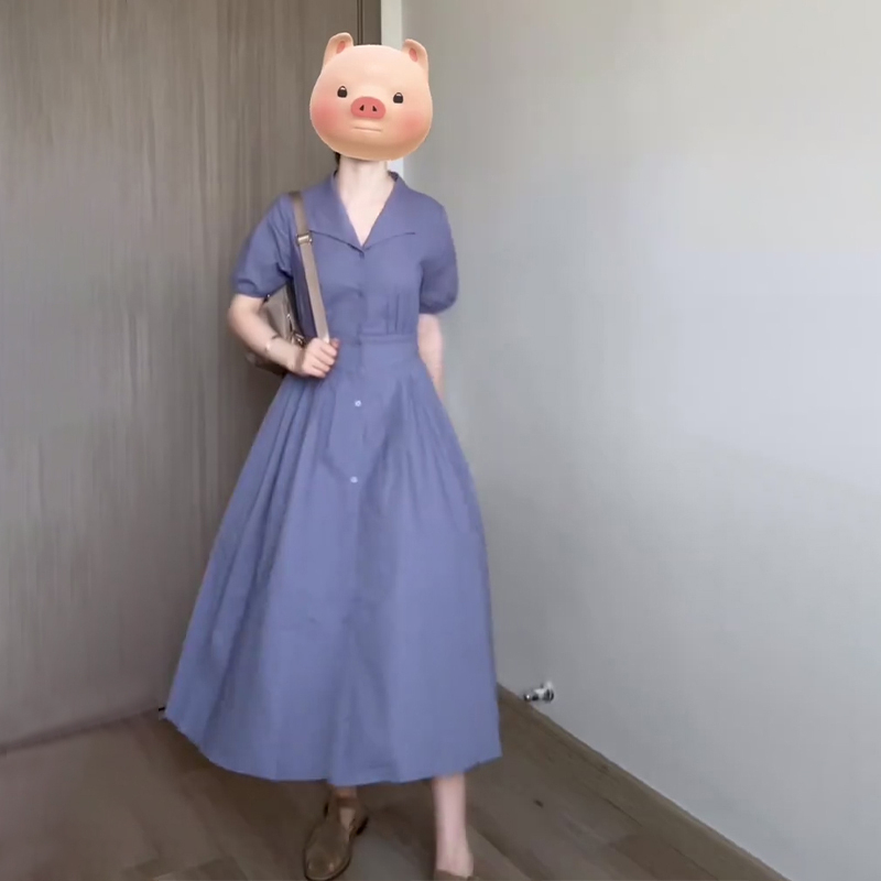 Hot selling shirt dress (blue size S-XL) (please contact customer service to confirm the delivery size after placing the order)