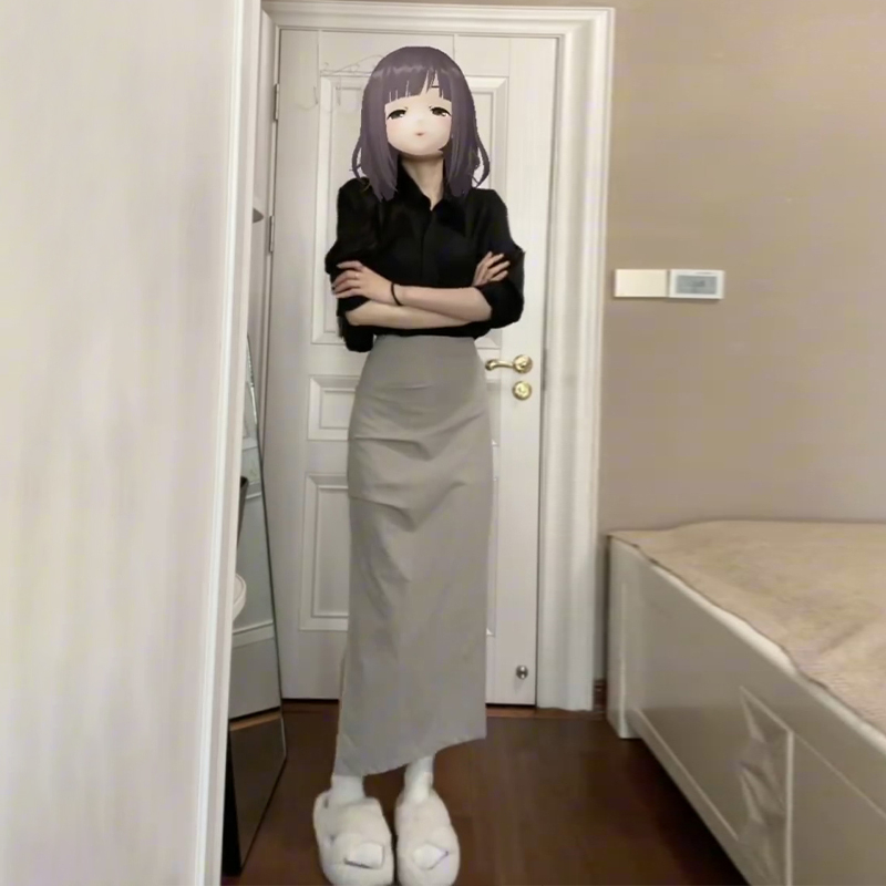 Hot-selling workwear high-waisted skirt (grey coffee size S-XL) (please contact customer service to confirm the delivery size after placing the order)