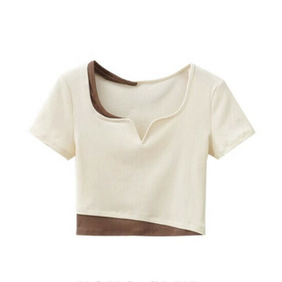 Hot selling fake two-piece short-sleeved T-shirt [off-white] [S-XL size] (please contact customer service to confirm the delivery size after placing the order)