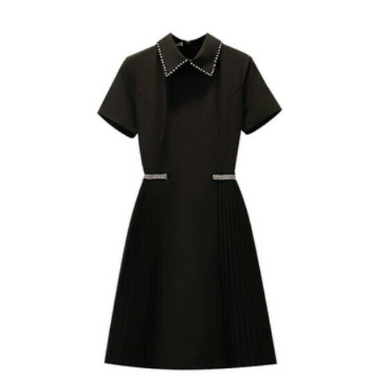 Hot selling versatile pleated dress [black] [M-4XL size] (please contact customer service to confirm the delivery size after placing the order)