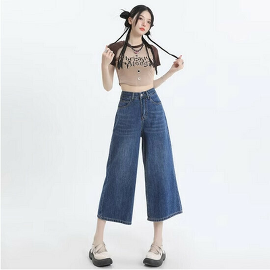 熱賣八分牛仔褲【復古藍】【XS-2XL碼】（下單後請聯絡客服確認發貨尺碼）