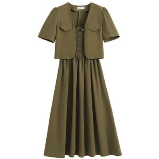 Hot Selling Dress Set [Khaki] [L-4XL Size] (please contact customer service to confirm the delivery size after placing the order)