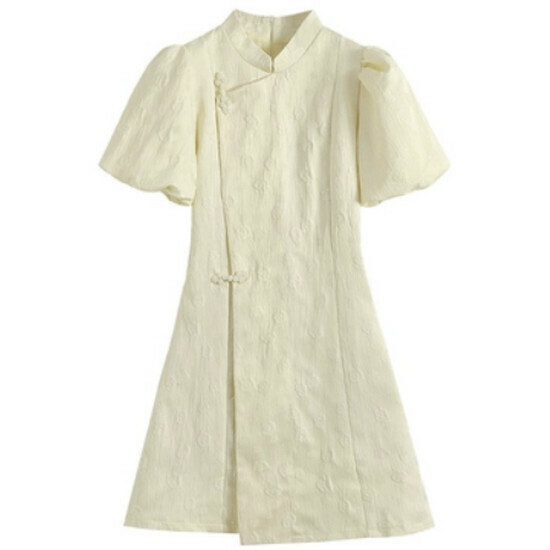 Hot Selling Improved Cheongsam Dress [Apricot Color] [M-4XL Size] (Please contact customer service to confirm the delivery size after placing the order)