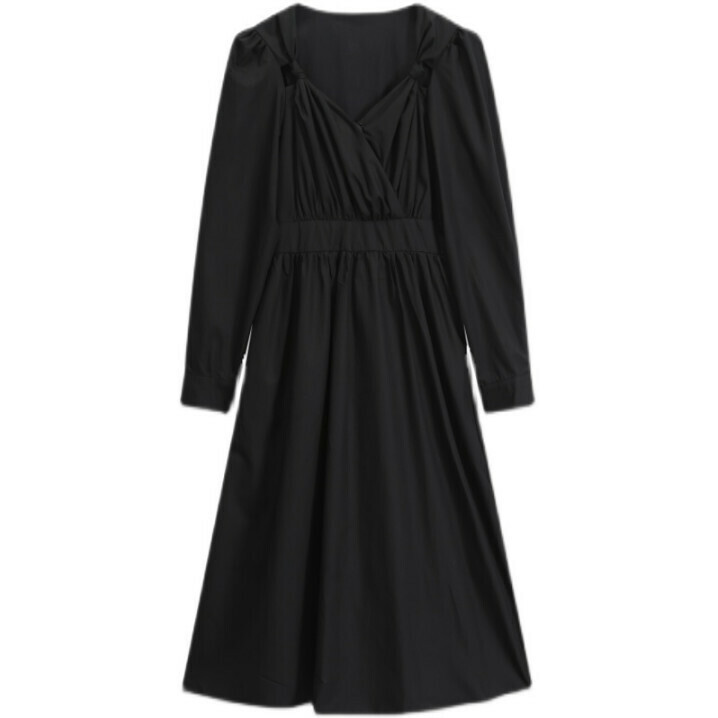 Hot selling long-sleeved dress (black) (size S-L) (contact customer service after placing order to confirm delivery size)