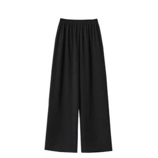 Hot selling elastic waist straight pants [black] [S-5XL size] (please contact customer service to confirm the delivery size after placing the order)
