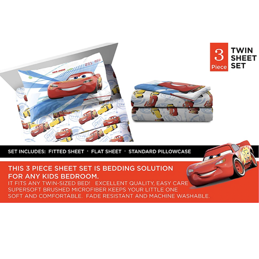 美國反斗車王 3 件裝床上套裝 (單人床)