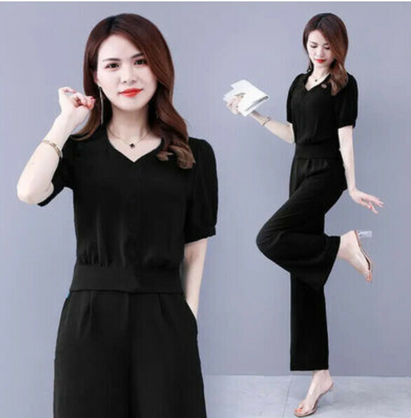 Fashionable Goddess Fan Set [Black] (Size: S-2XL) (Contact customer service to confirm the shipping size after placing the order)