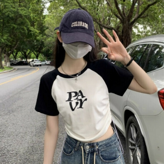 熱賣抽繩插肩短袖T恤【白色】【S-L碼】（下單後請聯絡客服確認發貨尺碼）