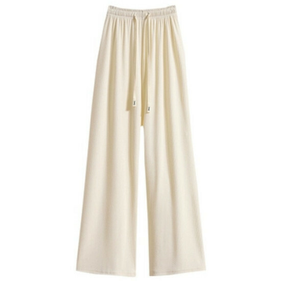Hot selling elastic waist draped pants [Apricot color] [L-4XL size] (please contact customer service to confirm the delivery size after placing the order)