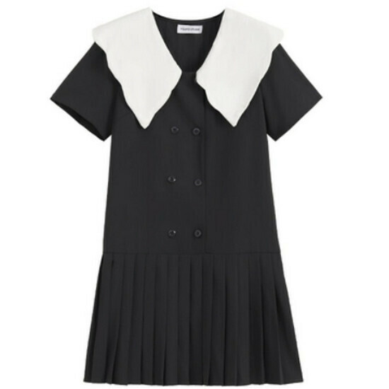 熱賣娃娃領連衣裙【灰色】【L-4XL碼】（下單後請聯絡客服確認發貨尺碼）