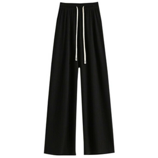 Hot selling elastic waist draped pants [black] [L-4XL size] (please contact customer service to confirm the delivery size after placing the order)