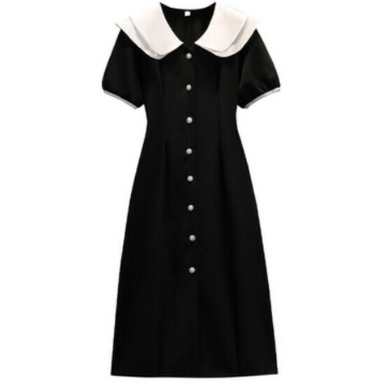 Hot selling doll collar dress [black] [M-4XL size] (please contact customer service to confirm the delivery size after placing the order)