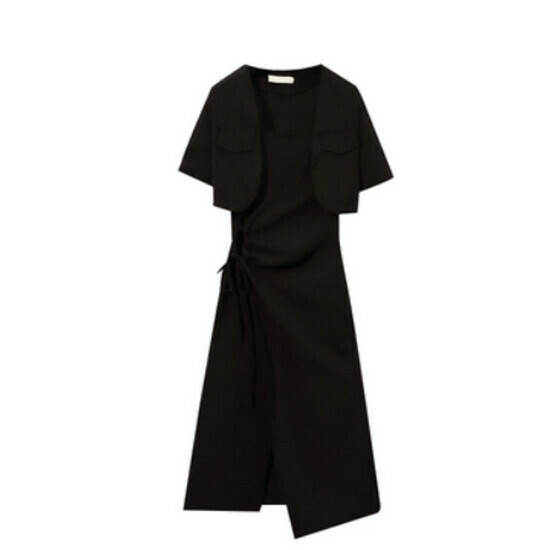 Hot selling slit dress suit [black] [S-4XL size] (please contact customer service to confirm the delivery size after placing the order)