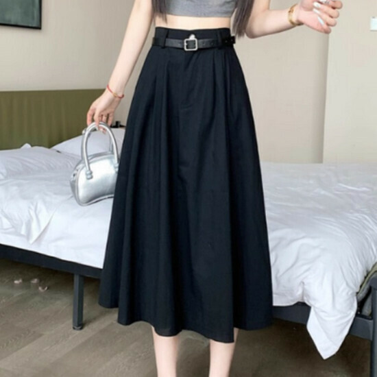 Hot Selling Workwear Skirt + Belt [Black] [S-XL] (Please contact customer service to confirm the delivery size after placing the order)