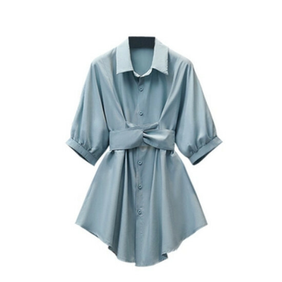 Hot selling shirt + shorts set [blue] [L-4XL size] (please contact customer service to confirm the delivery size after placing the order)