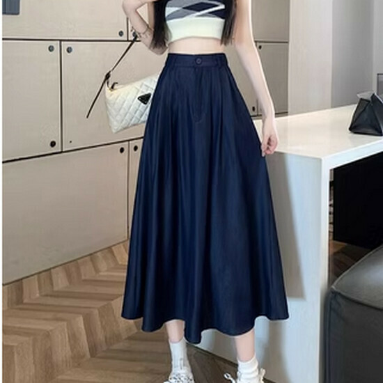 Hot Selling Denim Skirt [Dark Blue] [S-XL] (please contact customer service to confirm the delivery size after placing the order)
