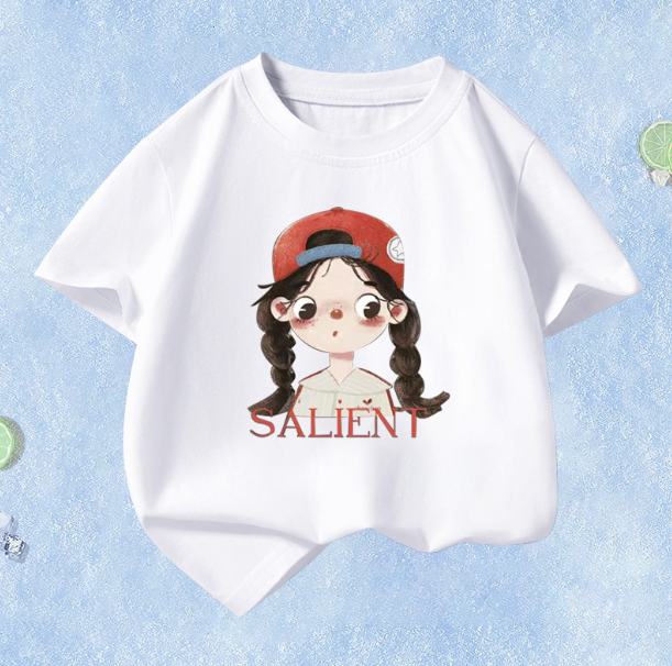 Summer Children's Short Sleeve (White-Little Girl) Size 110CM-160CM Contact customer service to confirm the shipping size after placing an order