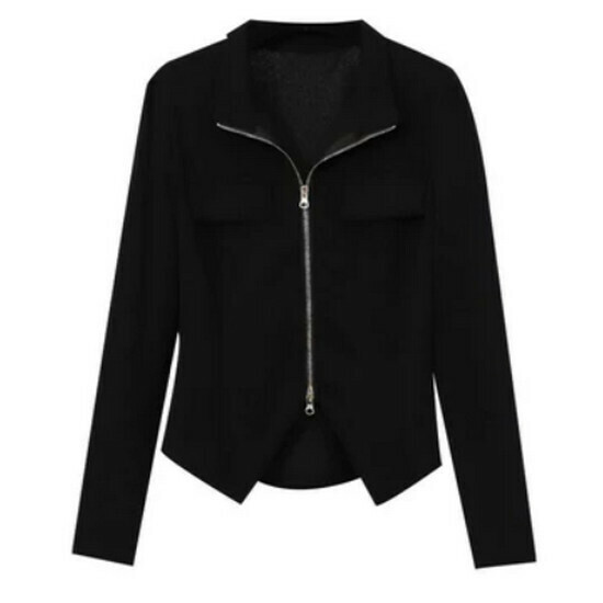 Hot selling zippered cropped top [Black] [M-3XL size] (please contact customer service to confirm the delivery size after placing the order)