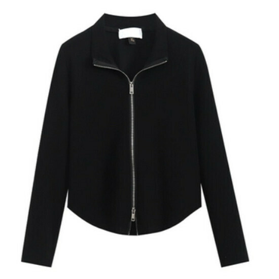 Hot selling zipper knit top [black] [M-3XL size] (please contact customer service to confirm the delivery size after placing the order)