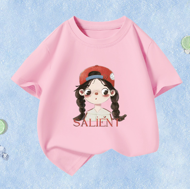 Summer Children's Short Sleeve (Pink-Little Girl) Size 110CM-160CM Contact customer service to confirm the shipping size after placing an order