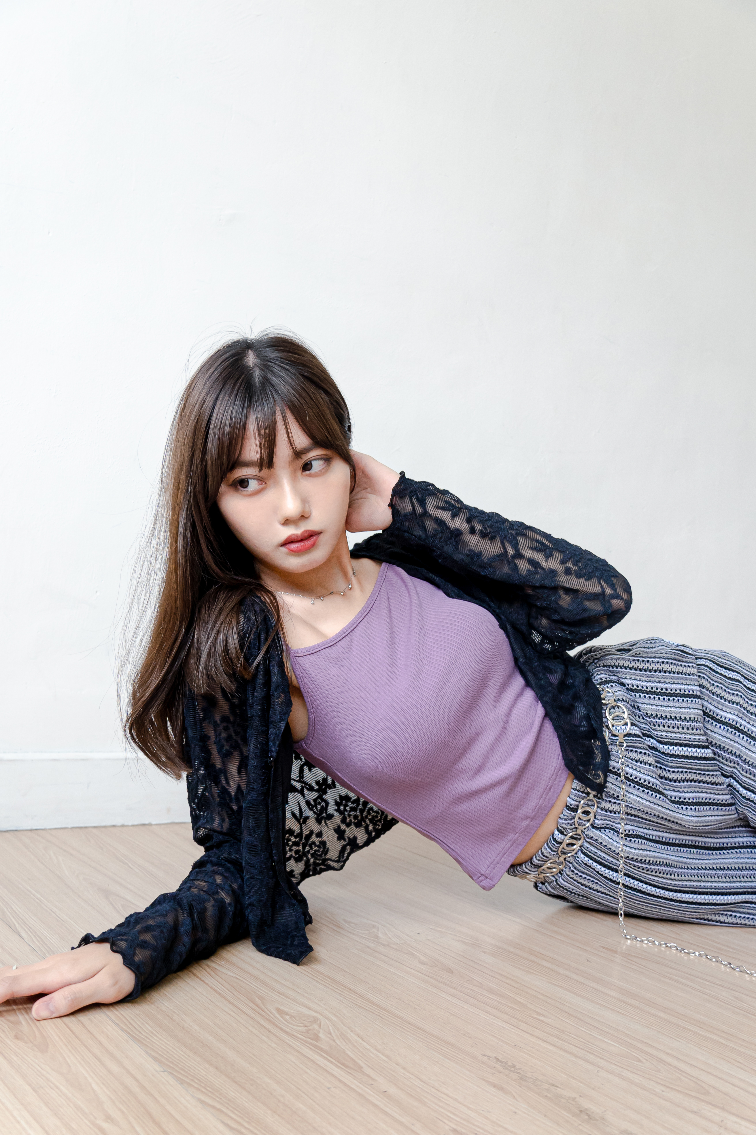 9816｜花紋親膚兩穿鈕釦短身外套