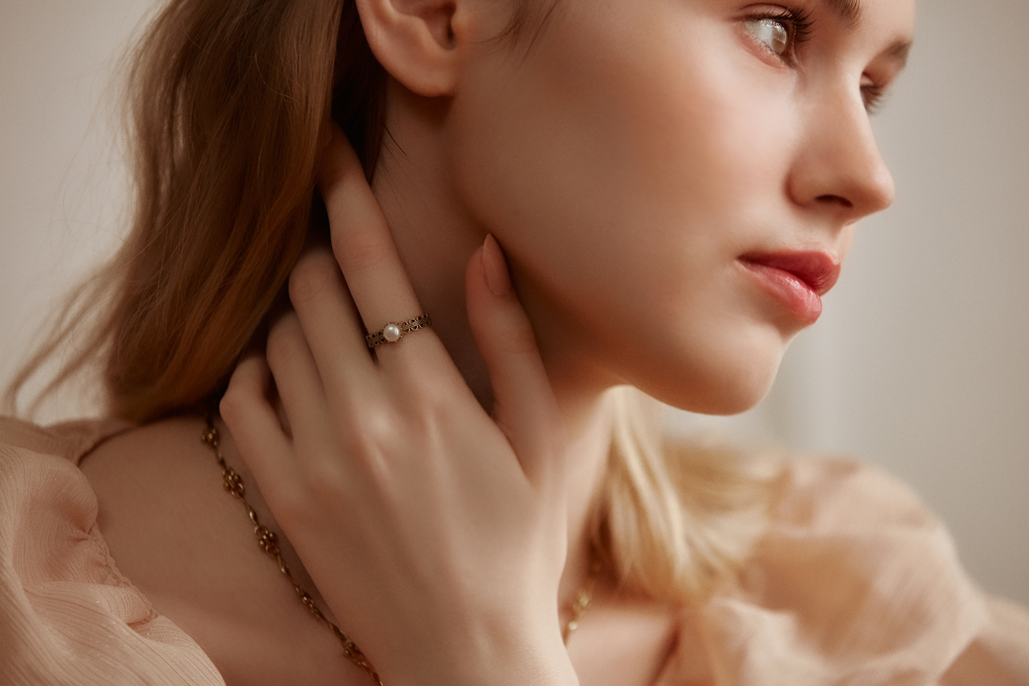 黃銅飾品,黃銅,天然珍珠,氣質,仙女,戒指,18KGP,18K金,珍珠,可調戒圍