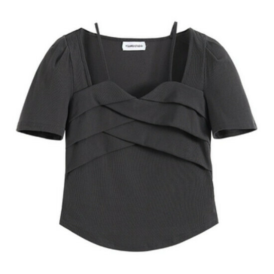 Hot selling irregular short-sleeved T-shirt [grey] [M-3XL size] (please contact customer service to confirm the delivery size after placing the order)