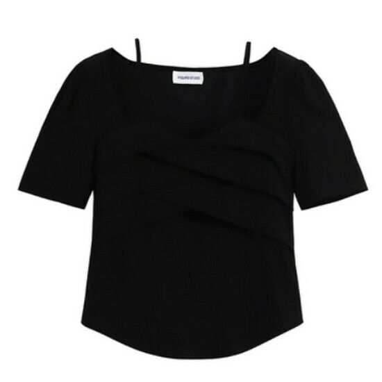 Hot selling irregular short-sleeved T-shirt [Black] [M-3XL size] (please contact customer service to confirm the delivery size after placing the order)