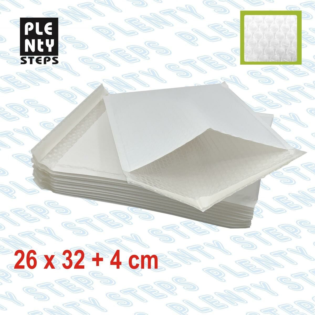 【實惠裝】26 x 32 cm 防潮防震保密珠光膜白氣泡袋（10個）