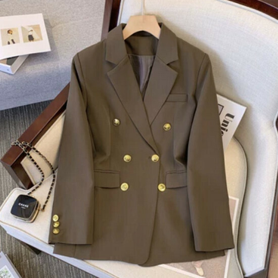 Hot selling casual suit tops [Coffee color] [M-3XL size] (please contact customer service to confirm the delivery size after placing the order)
