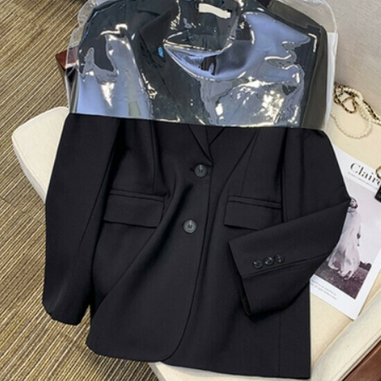 Hot Selling Casual Commuting Suit Top [Black] [M-4XL Size] (Please contact customer service to confirm the delivery size after placing the order)