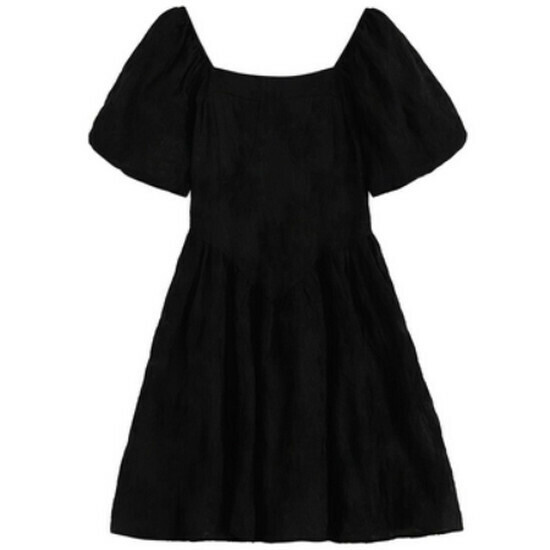 Hot selling puff sleeve dress [black] [L-4XL size] (please contact customer service to confirm the delivery size after placing the order)