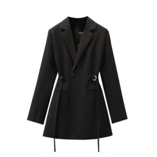 Hot selling mid-length suit top [black] [size L-4XL] (please contact customer service to confirm the delivery size after placing the order)