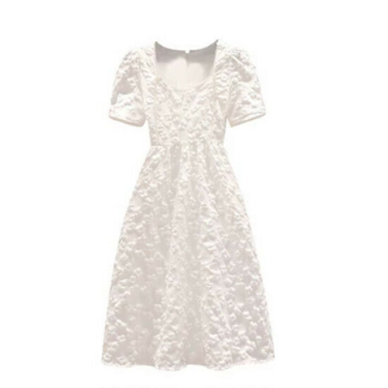 Hot selling jacquard dress [white] [M-4XL size] (please contact customer service to confirm the delivery size after placing the order)