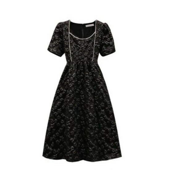Hot selling jacquard dress [black] [M-4XL size] (please contact customer service to confirm the delivery size after placing the order)