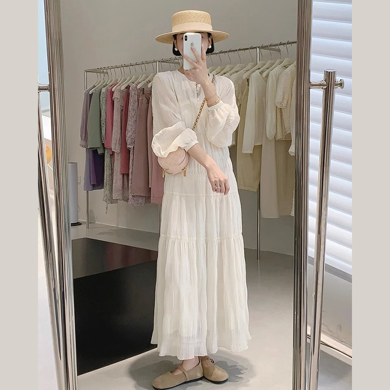 Hot selling French dress (white size S-XL) (please contact customer service to confirm the delivery size after placing the order)