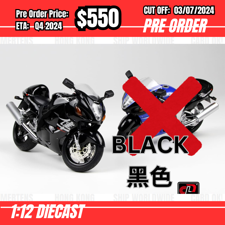 PO-$550 * LCD * 1:12 Suzuki GSX-1300R Hayabusa Black [OD01/07]