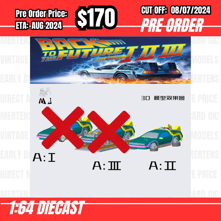 PO-$170 * League Model * 1:64 DeLorean Time Machine Back to the Future (2nd Gen) [OD01/07]