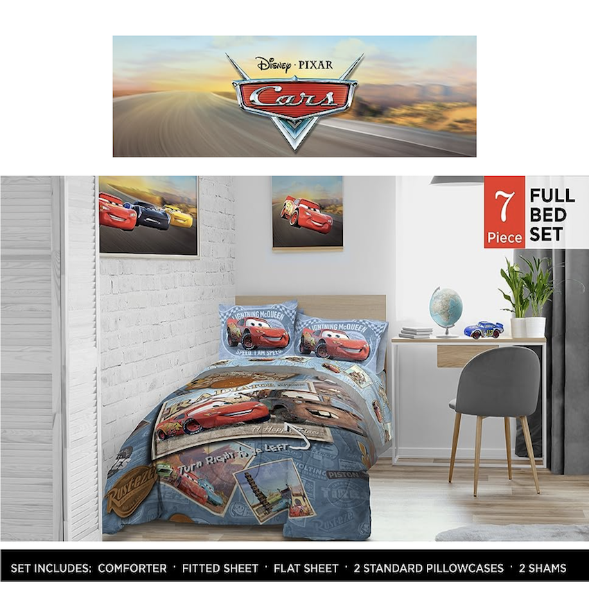 美國反斗車王 7 件裝床上套裝 (雙人床)