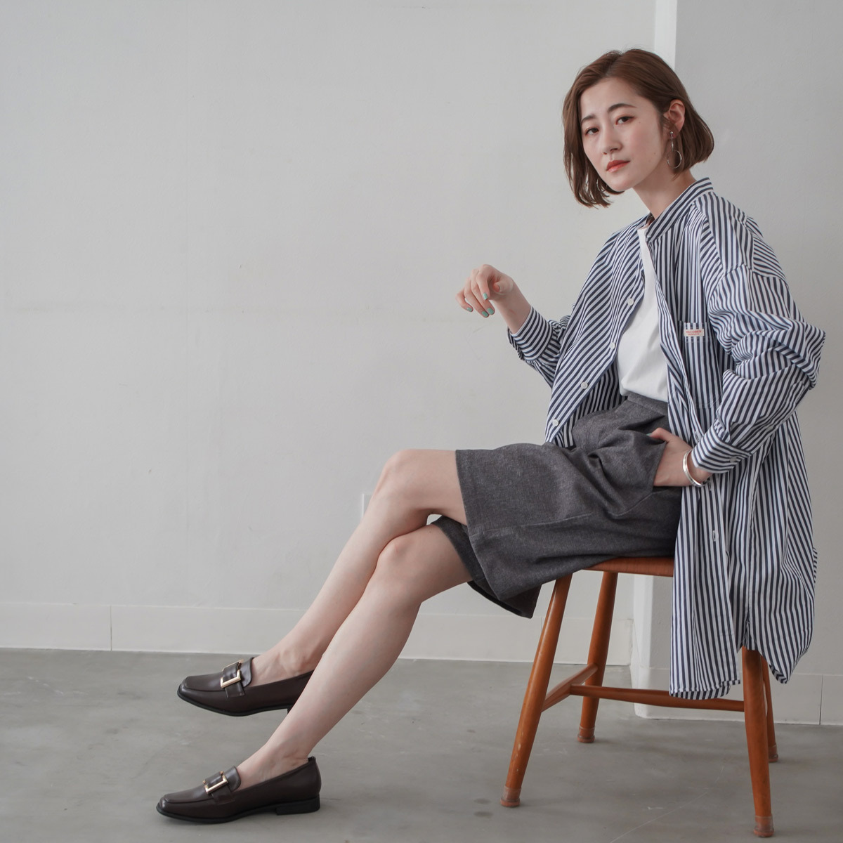 方頭搭方釦樂福鞋 女鞋