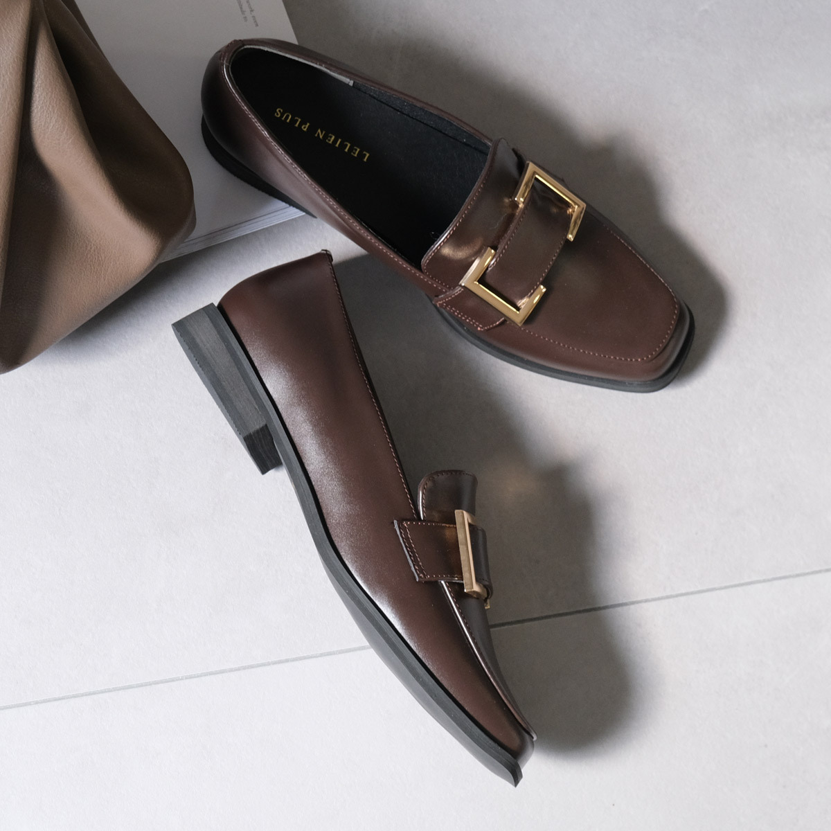 方頭搭方釦樂福鞋 女鞋