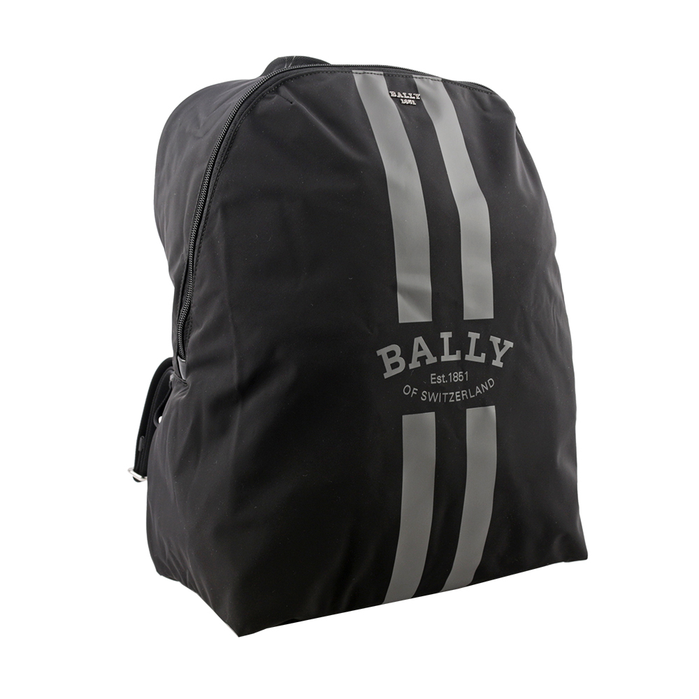 【BALLY】On The Go Round 條紋尼龍後背包