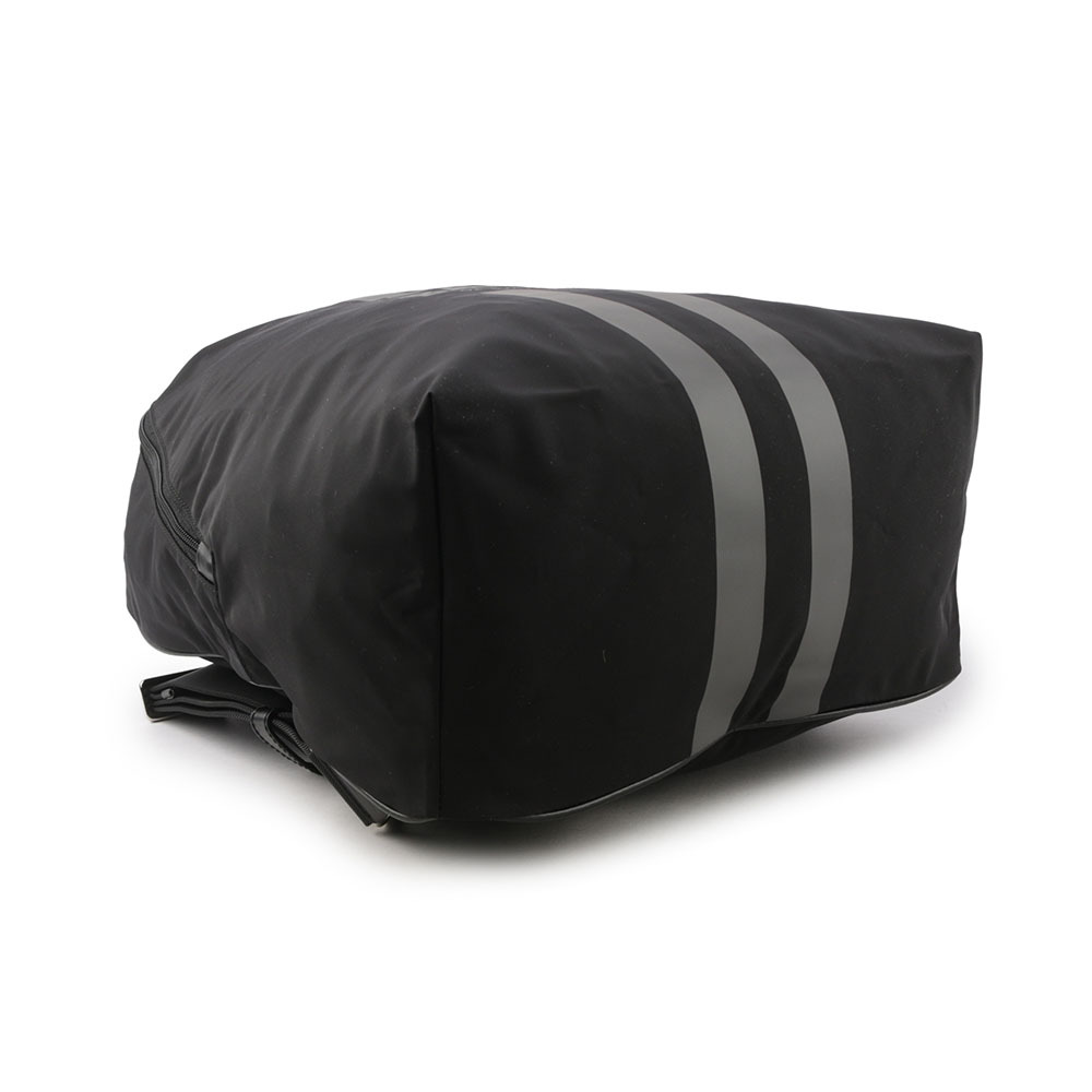 【BALLY】On The Go Round 條紋尼龍後背包(黑色)(贈收納袋) 6301988