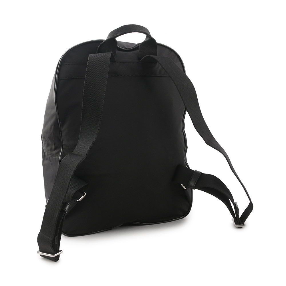 【BALLY】On The Go Round 條紋尼龍後背包(黑色)(贈收納袋) 6301988