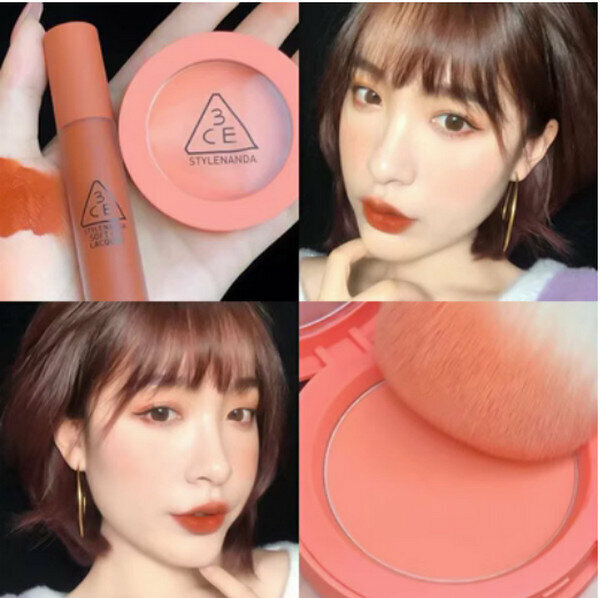 Hot Selling 3CE Mood Monochrome Blush/Highlight Integrated Repair Palette-SOFT SALMON