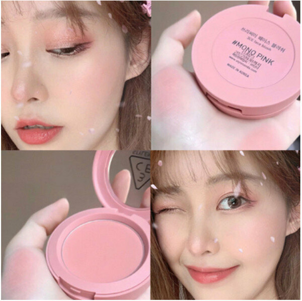 Hot selling 3CE mood monochrome blush/highlight all-in-one contouring palette-MONO PINK soft pink